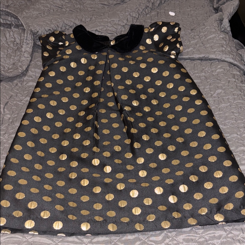 Gymboree Black Dress with Gold Accents